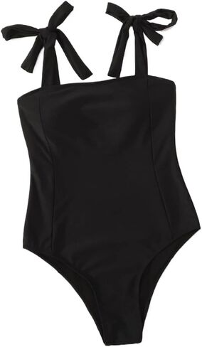 Womens Casual Monokini Swimsuit with Tie Shoulder - One Piece Swimwear for Beach and Vacation 2026 in Kuwait