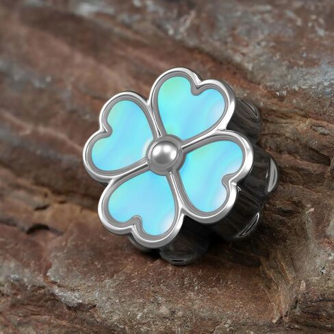 ERKUOO Iridescent Four Leaf Clover Ear Tunnels Plugs 2g to 1 inch Double Flare Heart Shaped Petals Gauges Body Piercing Jewelry Expanders Saddle Stretchers Y2K Cute Trendy Kawaii Aesthetic Fairycore in Kuwait