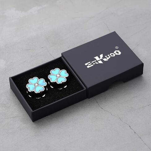 ERKUOO Iridescent Four Leaf Clover Ear Tunnels Plugs 2g to 1 inch Double Flare Heart Shaped Petals Gauges Body Piercing Jewelry Expanders Saddle Stretchers Y2K Cute Trendy Kawaii Aesthetic Fairycore in Kuwait