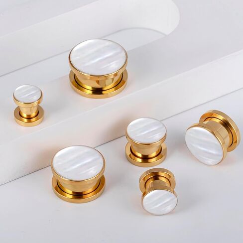 Shell Opal Ear Gauges Hollow Solid Tunnels Plugs 2 Pairs/4Pcs Hypoallergenic Stainless Steel 0g 2g 00 Taper Piercing Expander Stretchers Body Piercing Jewelry in Saudi Arabia