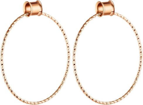 Aienid Large Hoop Ear Gauges Stainless Steel Double Flared Tunnels Plugs for Women 6mm-20mm Body Piercing Jewelry in Saudi Arabia