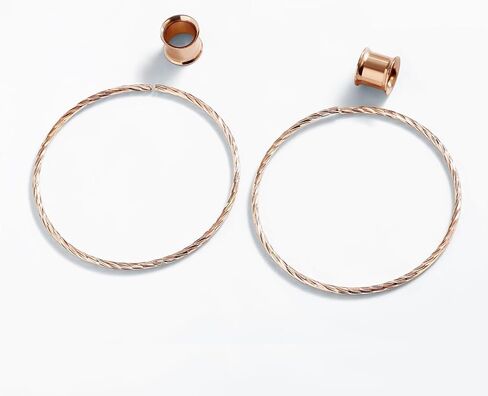 Aienid Large Hoop Ear Gauges Stainless Steel Double Flared Tunnels Plugs for Women 6mm-20mm Body Piercing Jewelry in Saudi Arabia