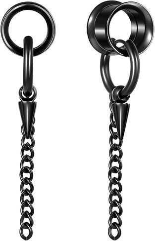 Aienid 2 Pcs Stainless Steel Dangle Gauges, 6mm-20mm Ear Tunnels Plugs Expander Plugs Stretcher Piercing Body Jewelry for Men Women in Saudi Arabia