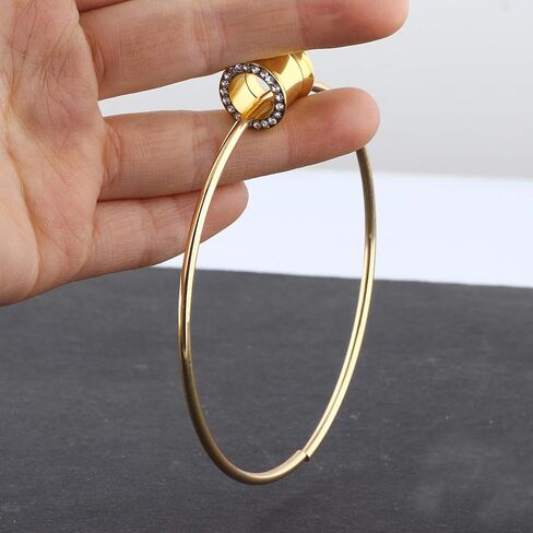 Aienid Large Hoop Ear Gauges Double Flare Ear Tunnels Expander Gold Dangle Gauges Plugs Stretcher Stainless Steel Piercing Jewelry CZ in Saudi Arabia