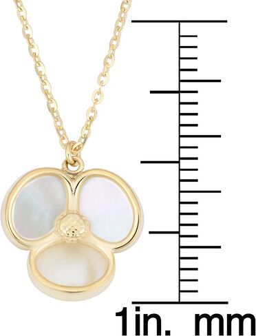 Kooljewelry 14k Yellow Gold Mother of Pearl Flower Necklace (18 inch) in Kuwait