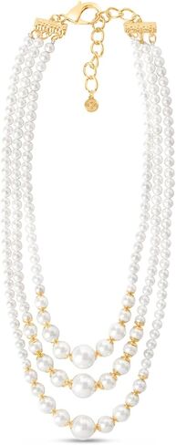 Martha Stewart Three Strand Pearl and Ball Necklace In Gold For Women in Kuwait