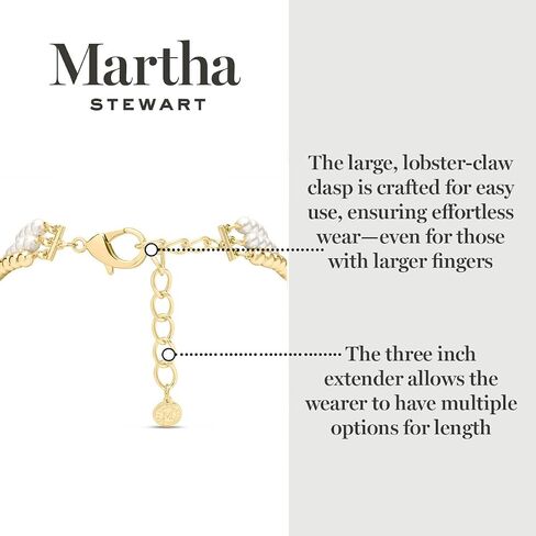 Martha Stewart Three Strand Pearl and Ball Necklace In Gold For Women in Kuwait