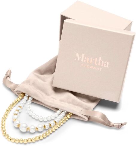 Martha Stewart Three Strand Pearl and Ball Necklace In Gold For Women in Kuwait