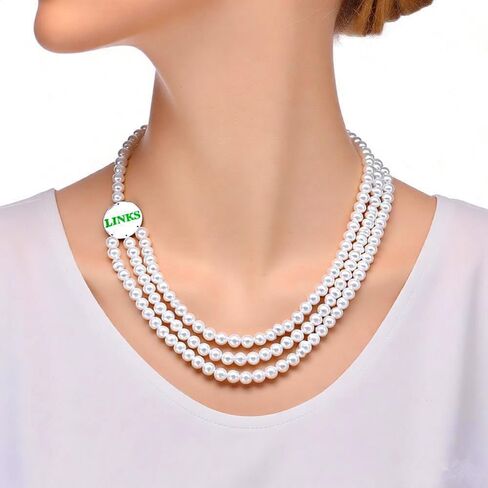 Choker Statement Layers Imitation Pearl Strand Social 1946 Group Green Letter The Links Incorporated Necklaces Jewelry Sorority Graduation Gift in Saudi Arabia