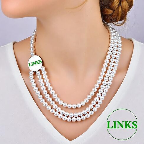 Choker Statement Layers Imitation Pearl Strand Social 1946 Group Green Letter The Links Incorporated Necklaces Jewelry Sorority Graduation Gift in Saudi Arabia