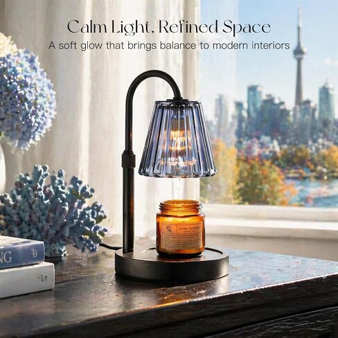 Candeldo Candle Warmer Lamp with Timer: Navy Blue Candle Warming Lamp with 2 Bulbs Height Adjustable Wax Melt Dimmable Home Decor Mom Birthday Gift for Women in Saudi Arabia