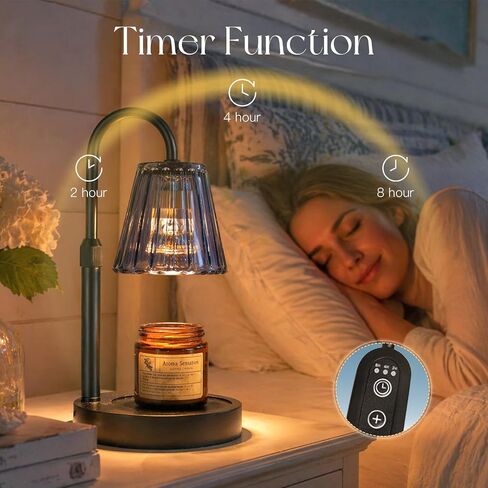 Candeldo Candle Warmer Lamp with Timer: Navy Blue Candle Warming Lamp with 2 Bulbs Height Adjustable Wax Melt Dimmable Home Decor Mom Birthday Gift for Women in Saudi Arabia