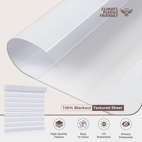 Allesin zen Cordless Zebra Blinds 35" W x 72" H White, Dual Layer Day and Night Shades, Room Darkening Blackout & UV Protection, Child & Pet Safe, Easy Install, Home Office Window Treatment in Saudi Arabia