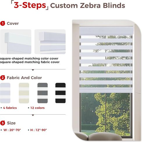 Allesin zen Cordless Zebra Blinds 35" W x 72" H White, Dual Layer Day and Night Shades, Room Darkening Blackout & UV Protection, Child & Pet Safe, Easy Install, Home Office Window Treatment in Saudi Arabia