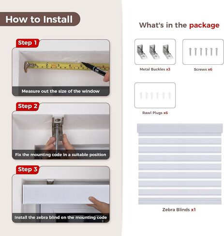 Allesin zen Cordless Zebra Blinds 35" W x 72" H White, Dual Layer Day and Night Shades, Room Darkening Blackout & UV Protection, Child & Pet Safe, Easy Install, Home Office Window Treatment in Saudi Arabia