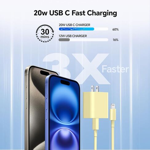 USB C Charger Compatible with iPhone Charger 2Pack 20W Type C Wall Phone Charger with 6/10FT Fast Charging Cable Compatible with iPhone 14/13/12/11 Pro/iPad/Pro Max/Plus/XS/XR/X/SE/8 Charger Pink in Kuwait