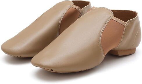 Jazz Shoes, Leather Slip-On Dance Shoes with Split Sole, Low Heel for Girl,Boy,Little Kid,Big Kid in Kuwait