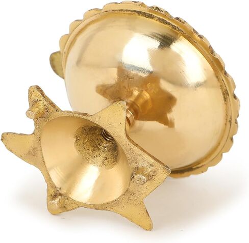 Zap impex Traditional Brass Oil Lamp Brass Deep Diya Indian Oil Lamp Diwali Puja Lamp Kuber Tortoise Diya (4) in Saudi Arabia