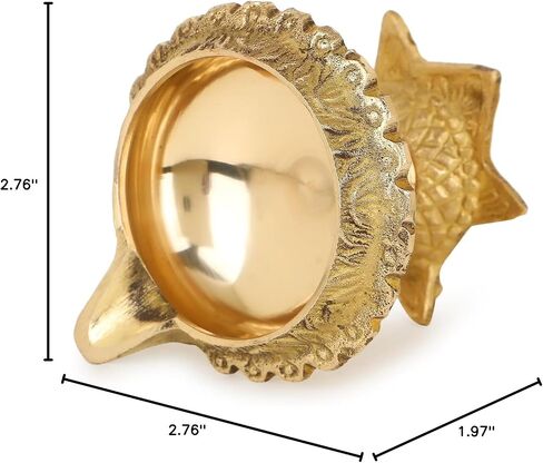 Zap impex Traditional Brass Oil Lamp Brass Deep Diya Indian Oil Lamp Diwali Puja Lamp Kuber Tortoise Diya (4) in Saudi Arabia