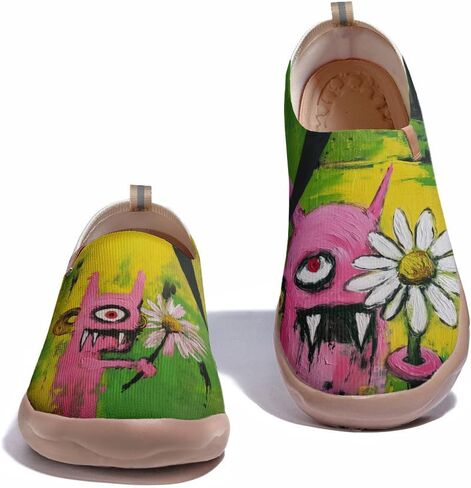 Women's Art Painted Loafers Slip On Walking Shoes Fashion Lightweight Knitted Travel Sneakers in Saudi Arabia