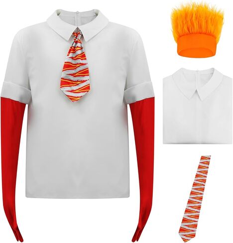 Anger Costume Inside Cosplay Out Shirt For Adult Emotions Halloween Anxiety Costume Top With Tie Gloves Funny Dress in Saudi Arabia