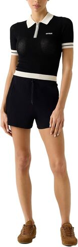 Guess Women's Eco Short Sleeve Gabry Cropped Polo Sweater in Kuwait