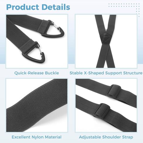 ZALIR 4 PCS Suspenders for Men, X-Back Elastic Adjustable Hiking Suspenders with 4 Carabiner Clips, Under Clothing Invisible Belt for Mountaineering, Casual Wear, Cargo Pants, Security Checks in Saudi Arabia
