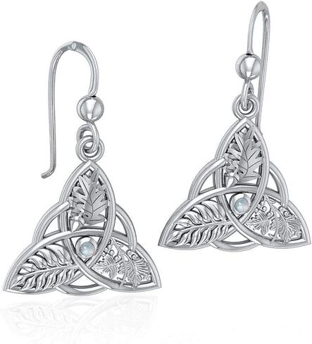 Sterling Silver Oak Ash Thorn Earrings Dangle Drop Moonstone Gemstone Jewelry for Women Birthday Gift in Saudi Arabia
