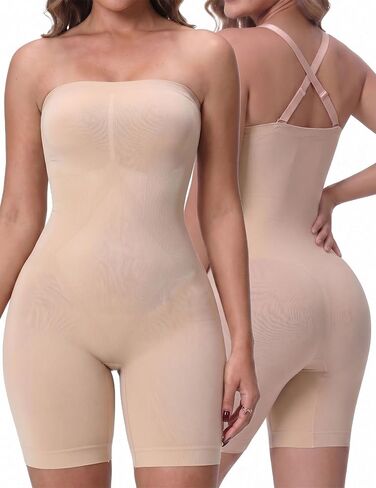 Strapless Shapewear Bodysuit for Women, Tummy Control Butt Lifter Seamless with Removable Straps for Under Dress in Saudi Arabia