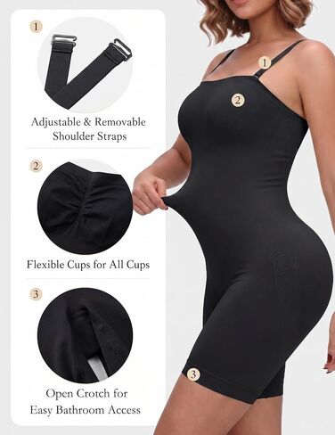Strapless Shapewear Bodysuit for Women, Tummy Control Butt Lifter Seamless with Removable Straps for Under Dress in Kuwait