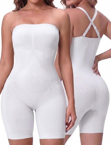 Strapless Shapewear Bodysuit for Women, Tummy Control Butt Lifter Seamless with Removable Straps for Under Dress in Kuwait