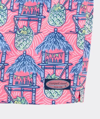 سروال سباحة تشابي مطبوع مقاس 7 بوصات من Vineyard Vines، بار الشاطئ - نيون روزا، مقاس XL in Kuwait