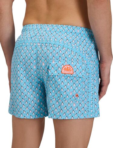 SUNDEK Mens Elastic Waist Print Boardshort, Swim Trunks 14" Length 5" Inseam in Saudi Arabia