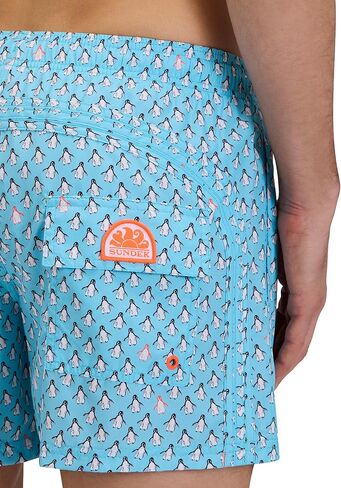 SUNDEK Mens Elastic Waist Print Boardshort, Swim Trunks 14" Length 5" Inseam in Saudi Arabia