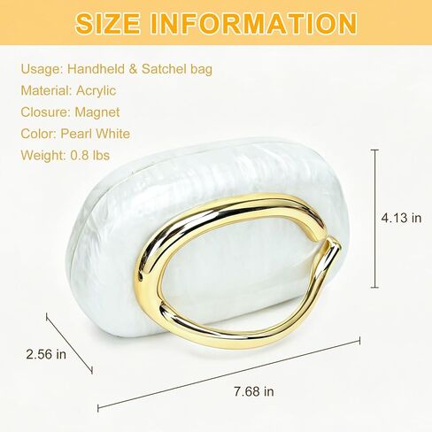 Acrylic Clutch Purses for Women, Crossbody Shoulder Bag with Chain, Evening Handbag for Wedding, Party in Kuwait