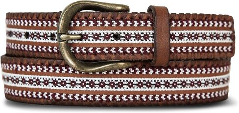 Lucky Brand Women's Embroidered Leather Belt | Stylish | Classic | Western-Inspired | American Heritage | Jean | Pant in Saudi Arabia