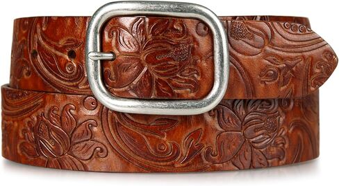 Lucky Brand Women's Embroidered Leather Belt | Stylish | Classic | Western-Inspired | American Heritage | Jean | Pant in Saudi Arabia