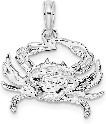 925 Sterling Nautical Sea Life Charm, Polished Enameled Blue Crab Pendant in Kuwait