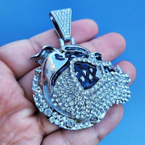Gold Silver Plated Bull Dog Bulldog Head Large Charm Pendant Iced Bling Cubic Zirconia Hip Hop Style Jewelry in Kuwait