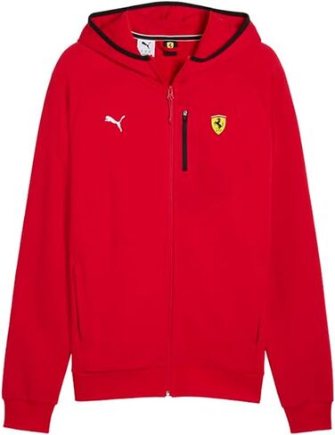 جاكيت سكوديريا فيراري بغطاء للرأس من PUMA للرجال، ملابس خارجية كاجوال - أحمر in Kuwait