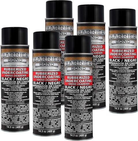 Custom Shop Barrier Bond Black Rubberized Undercoating Sound Deadener - 14.3 Fl. Ounce Spray Can (Pack of 6) in Saudi Arabia