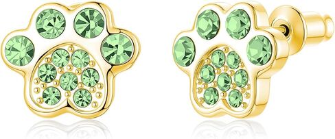 Crystal Dog Paw Earrings with White Zirconia,Hypoallergenic Girls Diamond,Memorial Gift for Pet Lovers,for Cat and Dog Lovers in Saudi Arabia