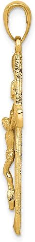 Solid 14k Yellow Gold Cross Pendant Crucifix Charm - 38mm x 20mm in Kuwait