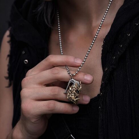 COPPERTIST.WU Cyber Frag Pendant for Men Women – Mechanical Grenade Capsule Pendant, Cyberpunk EDC Fidget Jewelry in Kuwait