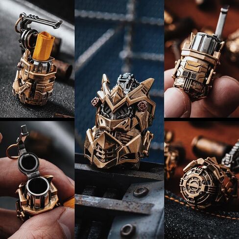 COPPERTIST.WU Cyber Frag Pendant for Men Women – Mechanical Grenade Capsule Pendant, Cyberpunk EDC Fidget Jewelry in Kuwait