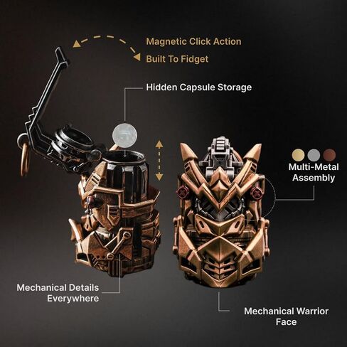COPPERTIST.WU Cyber Frag Pendant for Men Women – Mechanical Grenade Capsule Pendant, Cyberpunk EDC Fidget Jewelry in Kuwait