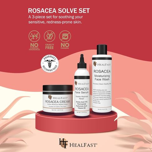 HealFast Rosacea Set - Includes Rosacea Cream, Face Wash, and Serum in Saudi Arabia