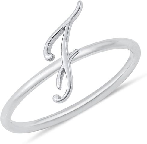 OLIE & JOLIE 925 Sterling Silver Initial Letters Dainty Ring Sizes 4-10 in Saudi Arabia