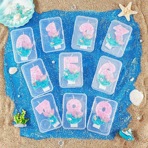 Mermaid Number 4 Birthday Candle, Little Mermaid Decorations Cake Topper, 4th Birthday Candle Girl, Anniversary Celebrations Party Favors in Saudi Arabia