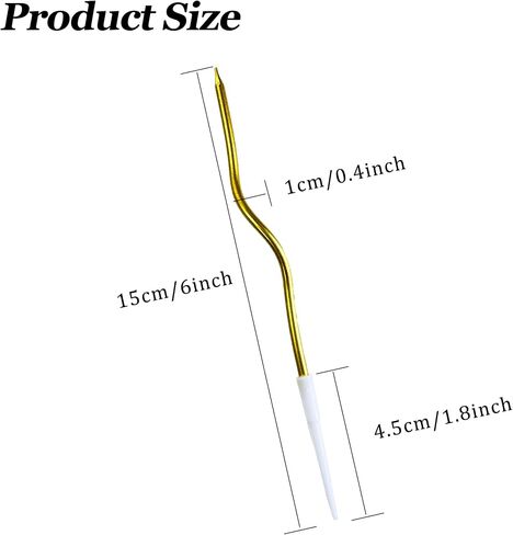 12 Pcs Spiral Twisted Birthday Candles – Gold Metallic Long Thin Cake Candles with Holders for Birthday Party Decorations Wedding Anniversary Sparkler Candle Cake Topper(Gold) in Saudi Arabia
